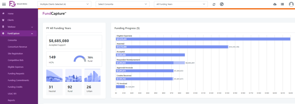 FundCapture report to see the status of Healthcare Connect Fund funding